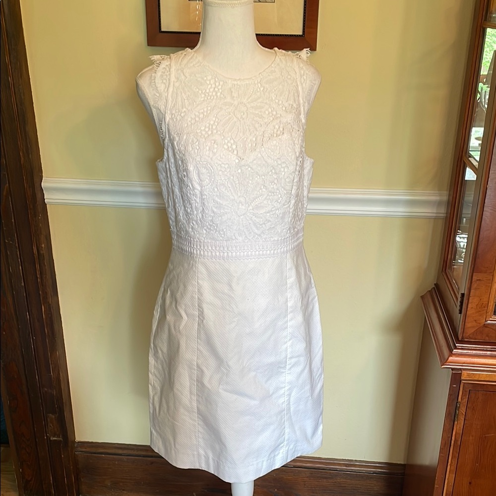 Lilly Pulitzer White Sleeveless Sheath Mini Dress